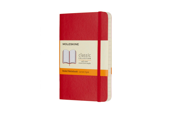 MOLESKINE Notizbuch Classic SC Pocket 002854597 scharl.rot, liniert 192 Blatt
