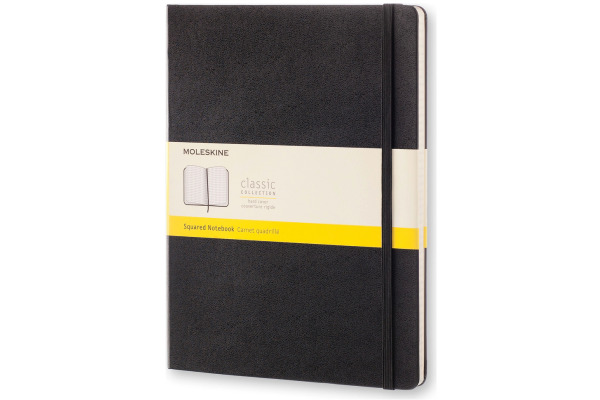 MOLESKINE Notizbuch Classic HC XL 272895292 schwarz, kariert 5mm 192 Blatt