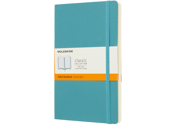 MOLESKINE Notizbuch Classic SC Large 341715505 riff blau, liniert 192 Blatt