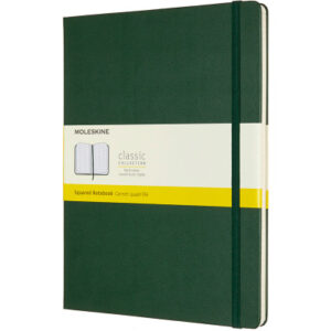 MOLESKINE Notizbuch Classic HC XL 647629124 grün, kariert 5mm 192 Blatt