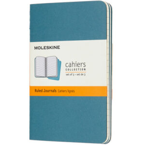 MOLESKINE Notizheft Cahier 3er Set A6 647629582 blau, liniert 64 Blatt
