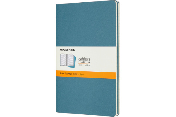 MOLESKINE Notizheft Cahier 3er Set A5 647629599 blau, liniert 80 Blatt