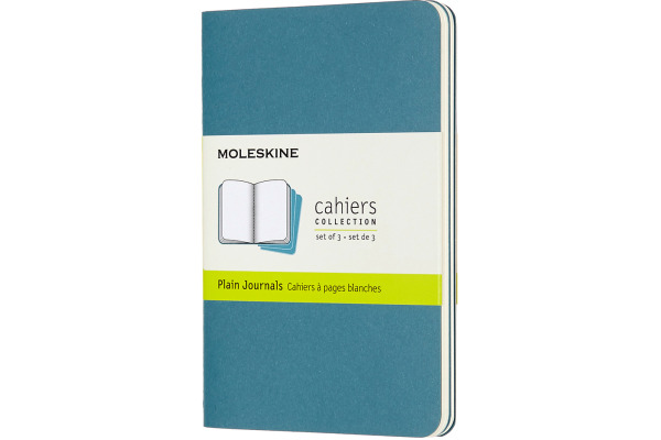 MOLESKINE Notizheft Cahier 3er Set A6 647629612 blau, blanco 64 Blatt