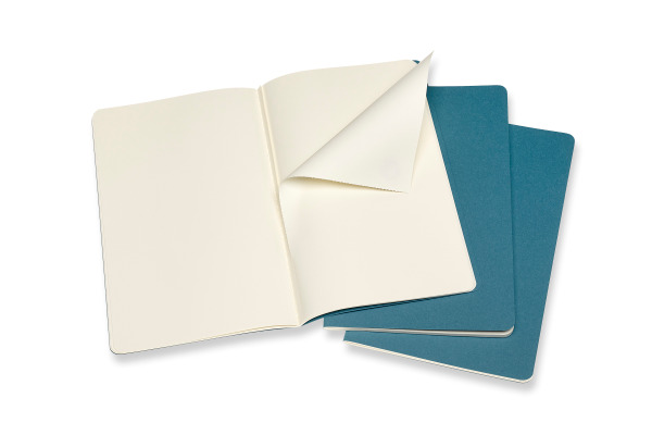MOLESKINE Notizheft Cahier 3er Set A5 647629629 blau, blanco 80 Blatt – Bild 2