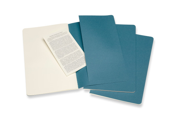 MOLESKINE Notizheft Cahier 3er Set A5 647629629 blau, blanco 80 Blatt – Bild 4