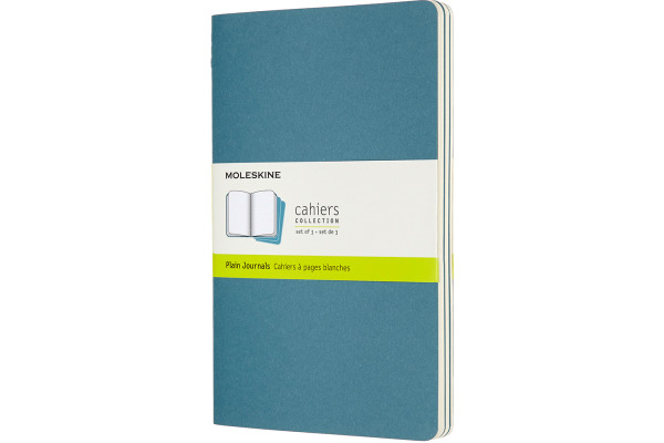 MOLESKINE Notizheft Cahier 3er Set A5 647629629 blau, blanco 80 Blatt