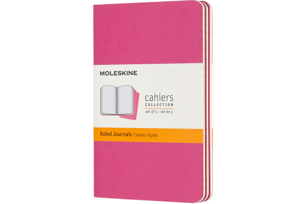 MOLESKINE Notizheft Cahier 3er Set A6 647629643 pink, liniert 64 Blatt