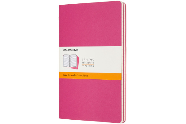 MOLESKINE Notizheft Cahier 3er Set A5 647629650 pink, liniert 80 Blatt