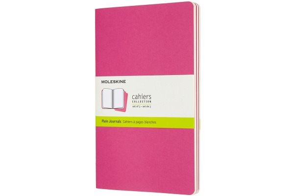 MOLESKINE Notizheft Cahier 3er Set A5 647629681 pink, blanco 80 Blatt