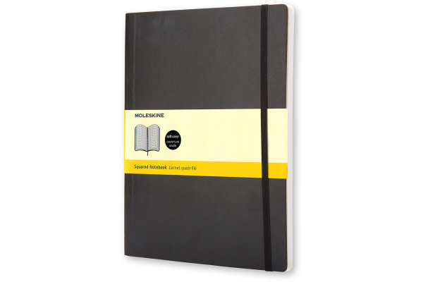MOLESKINE Notizbuch Classic SC XL 883707247 schwarz, kariert 5mm 192 Blatt