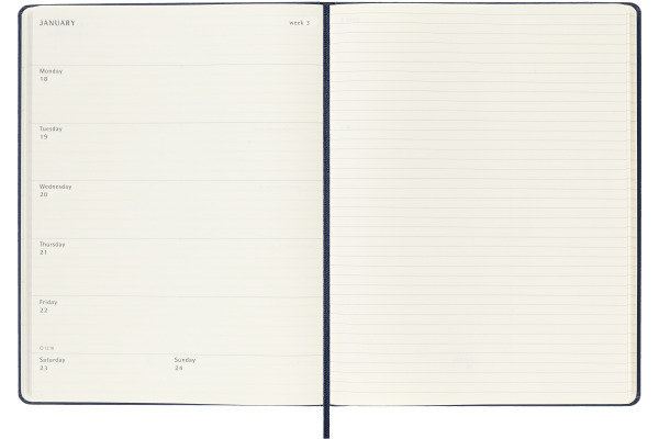 MOLESKINE Agenda Classic X-Large 2027 DHB2012WN 1W/1S saphir HC 19x25cm – Bild 2