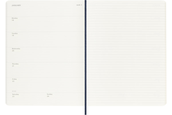 MOLESKINE Agenda Classic X-Large 2027 DSB2012WN 1W/1S saphir SC 19x25cm – Bild 2