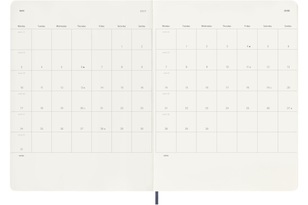 MOLESKINE Agenda Classic X-Large 2027 DSB2012WN 1W/1S saphir SC 19x25cm – Bild 3