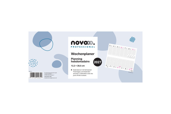 NOVOOO Wochenplaner 2027 890712 1W/2S ML 12x28.4cm