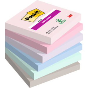 POST-IT Super Sticky Notes 76x76mm 6546SSSOU Soulful 4 Farben 6 x 90 Blatt