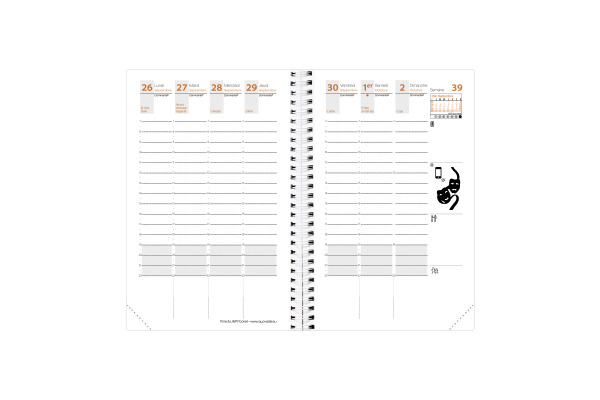 QUO-VADIS Agenda Time&Life Pock. 2027 539068Q 1W/2S Ersatzkal. FR 10x15cm