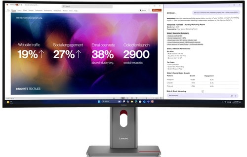Lenovo Monitor ThinkVision P40WD-40 39.7 ", 5120 x 2160 (IPS, Thunderbolt 4, DisplayPort, HDMI, RJ45) – Bild 2