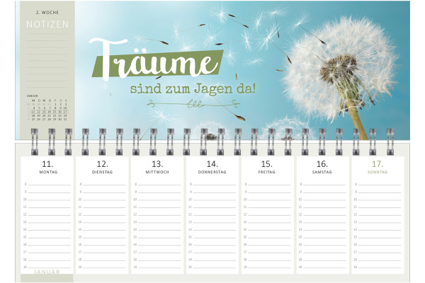 ARS EDITI Tischkalender 2027 13929 Lebensweisheit DE 29.7x11.5cm – Bild 3