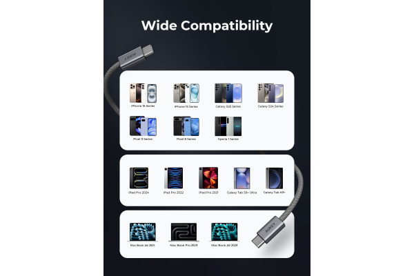 AUKEY Cable USB-C-to-C CB-DCC061 60W 1.0M Braided – Bild 2
