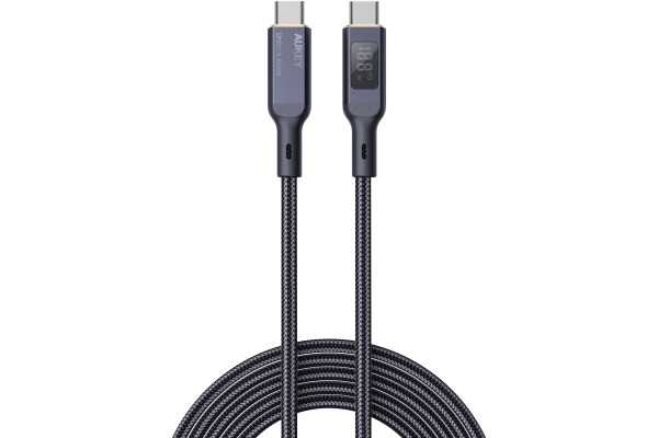 AUKEY Cable USB-C-to-C,LCD Display CB-MCC102 1.8m,Nylon Braided, 100W,Bl. – Bild 2
