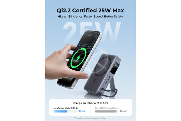 AUKEY MagFusion PB Vista Mix,10K PB-MS24 Qi2.2, Wireless,Magnetic – Bild 2