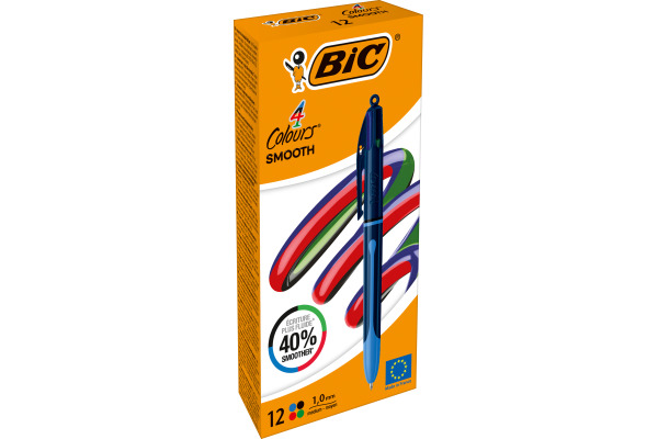 BIC Kugelschreiber 4 Colours 0.4mm 524095 Smooth Drop, dunkelblau
