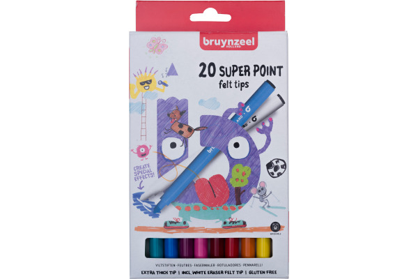 BRUYNZEEL Fasermaler-Set Point 60124120 assortiert 20 Stück