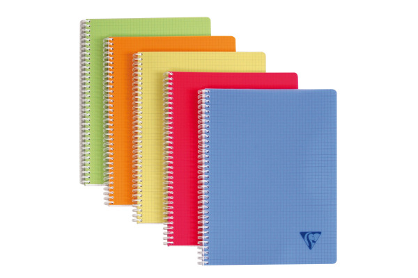 CLAIREFON Spiralheft A4 328126C ass., kariert, 5mm 90 Blatt