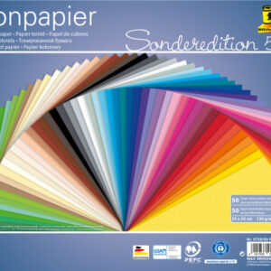 FOLIA Tonzeichenpapier 25x35cm 6725/5099 130g, assortiert 50 Blatt