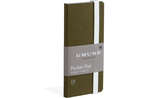 GMUND Notizbuch Pocket Pad A6 88350260 olive, blanco 100 Blatt