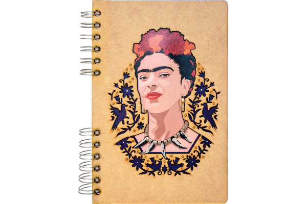 KOMONI Notizbuch Frida Kahlo A5 47240226 braun, blanco 90 Blatt