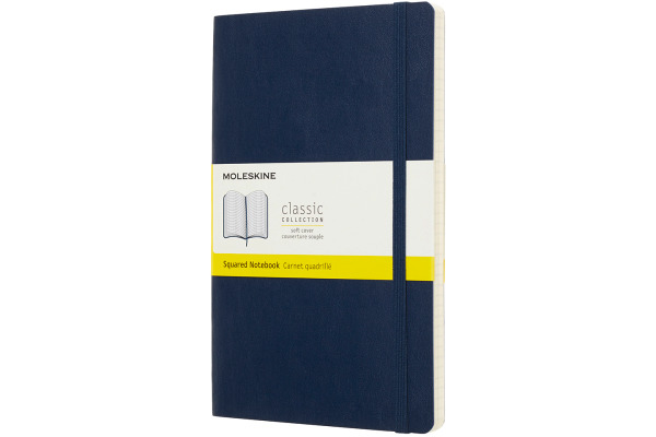 MOLESKINE Notizbuch Classic SC Large 341715598 saphir, kariert 5mm 96 Blatt