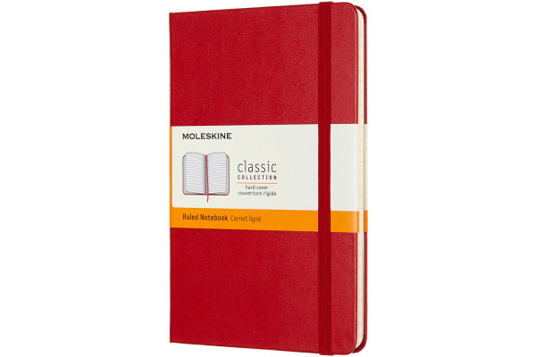 MOLESKINE Notizbuch Classic HC Medium 647626628 scharl.rot, liniert 104 Blatt