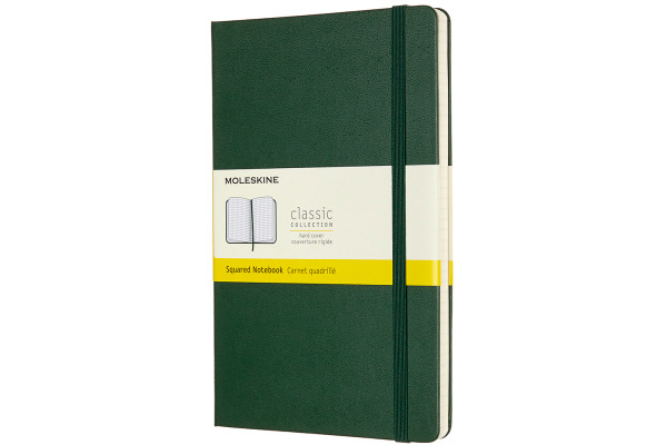 MOLESKINE Notizbuch Classic HC Large 647629087 grün, kariert 5mm 120 Blatt