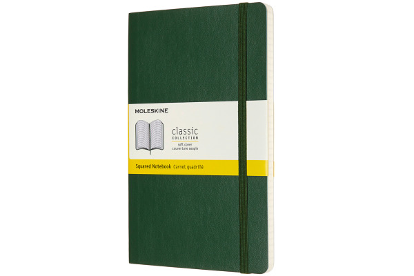 MOLESKINE Notizbuch Classic SC Pocket 853600035 grün, kariert 5mm 120 Blatt