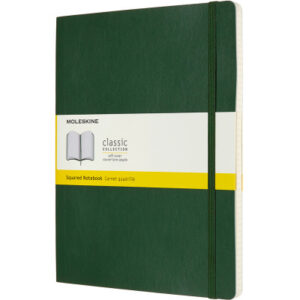 MOLESKINE Notizbuch Classic SC XL 853600073 grün, kariert 5mm 96 Blatt