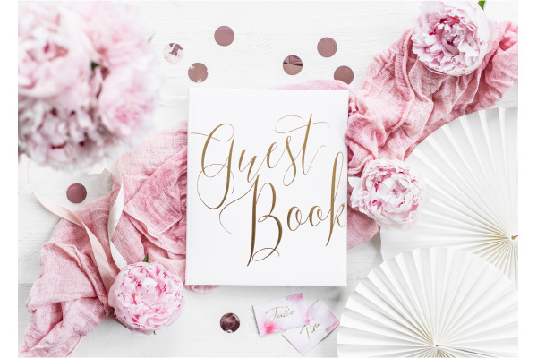 PARTYDECO Gästebuch 20x24.5cm KWAP58008 weiss-gold 44 Seiten – Bild 4