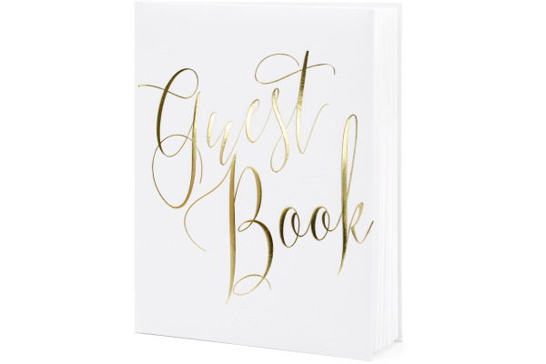 PARTYDECO Gästebuch 20x24.5cm KWAP58008 weiss-gold 44 Seiten
