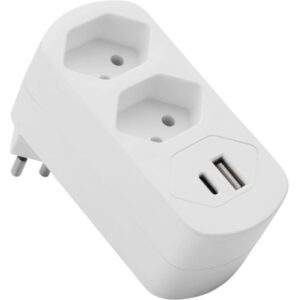 SCHOENENB Mehrfachstecker, drehbar 85.598.2W USB PD 30W weiss