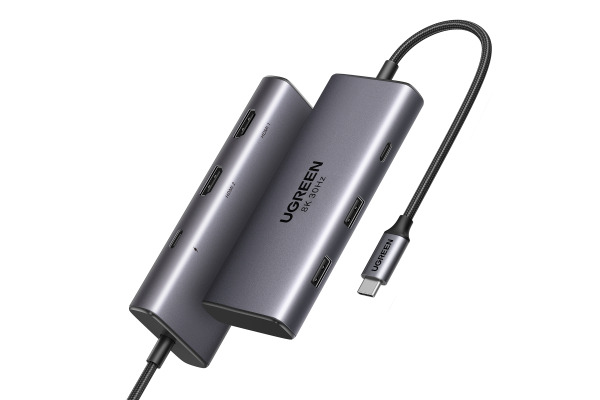 UGREEN Hub 6-in-1, 2x USB-A 3.0 15852 USB-C 3.0,2xHDMI, PD – Bild 2