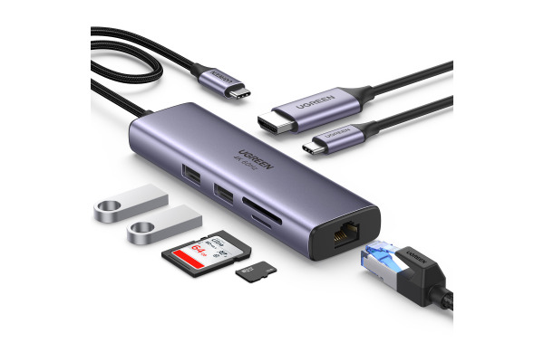 UGREEN 7-in-1 USB-C-Hub 60515 Ethernet Interface – Bild 2