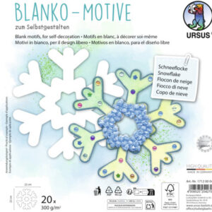 URSUS Blanko Motive 23x23cm 17120004F Schneeflocke 20 Blatt