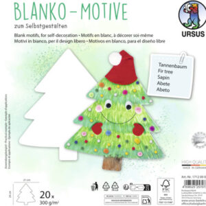 URSUS Blanko Motive 23x23cm 17120005F Tannenbaum 20 Blatt
