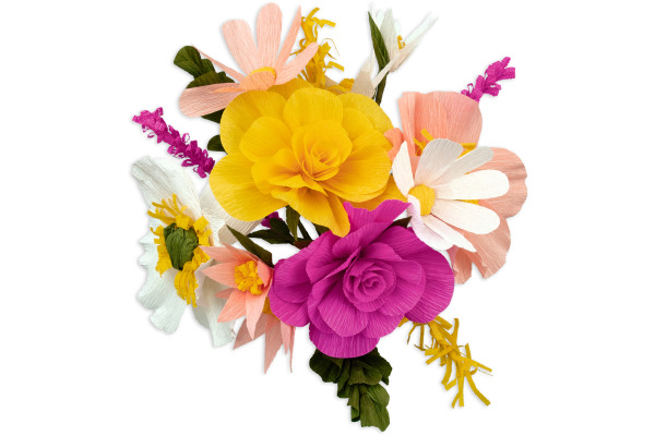 URSUS DIY Set Krepppapier Blumen 27030001F gelb – Bild 3