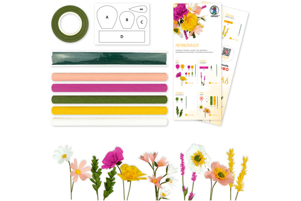 URSUS DIY Set Krepppapier Blumen 27030001F gelb – Bild 4