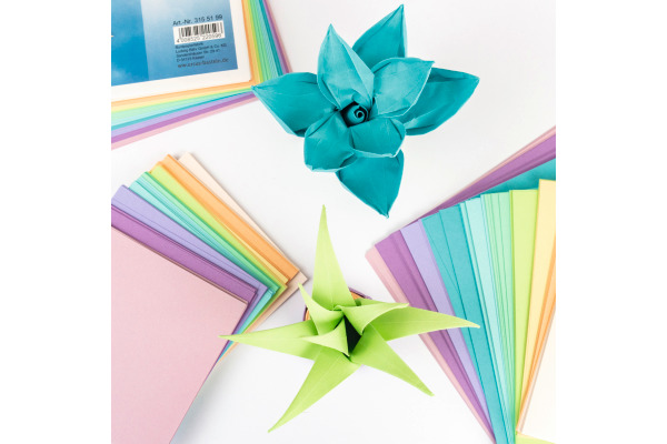 URSUS Faltblätter Origami 20×20cm 3155199 Pastell-Farben ass. 100 Blatt – Bild 3