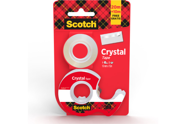 SCOTCH Crystal Tape 19mmx15m 6-1915DRP auf Abroller + 10m gratis